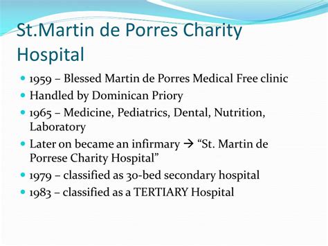 Saint Martin De Porres Charityhospital .